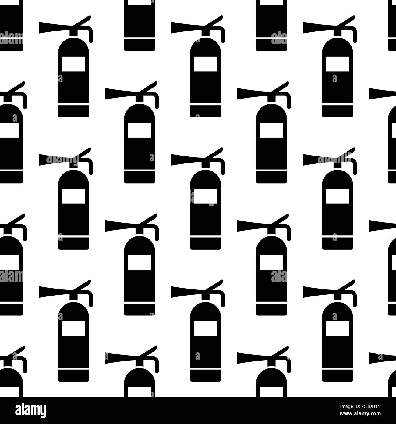 Fire Extinguisher Icon Seamless Pattern Vector Art Illustration Stock Vector