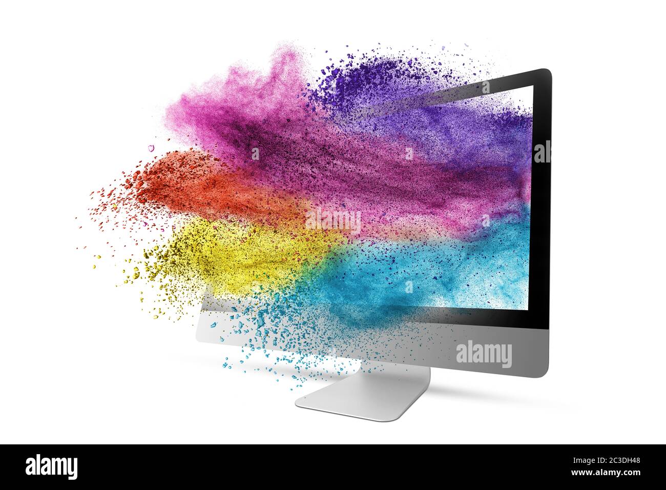 Rainbow paint splash on white hi-res stock photography and images - Alamy