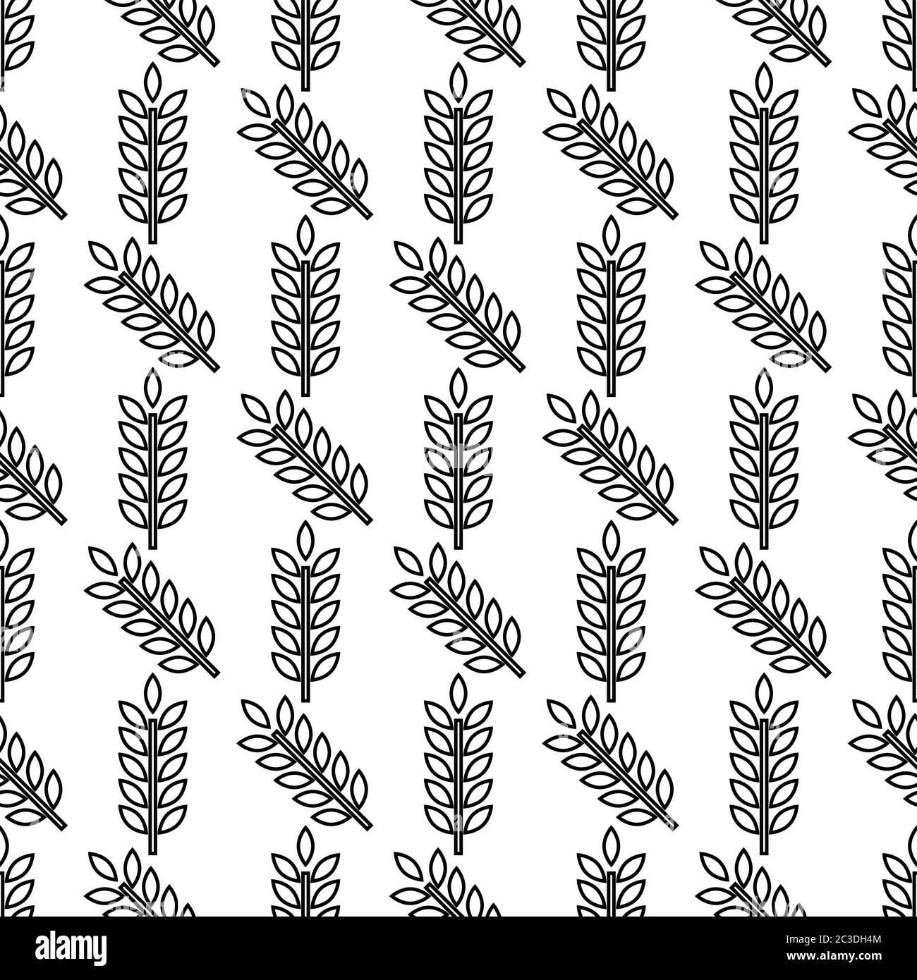 Wheat Ear Spica Icon Seamless Pattern Vector Art Illustration Stock ...