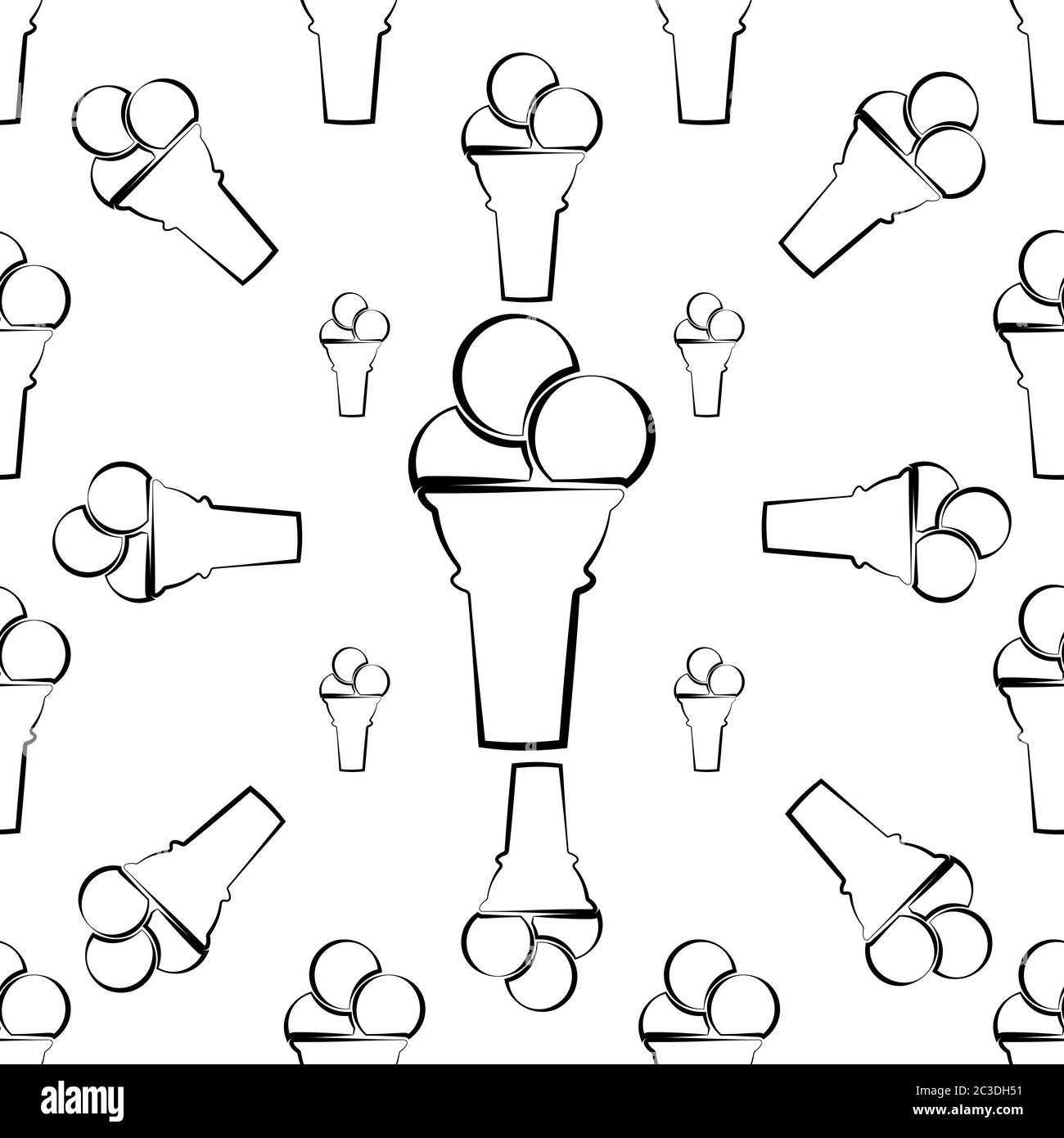 Ice Cream Cone Icon Seamless Pattern Vector Art Illustration Stock ...