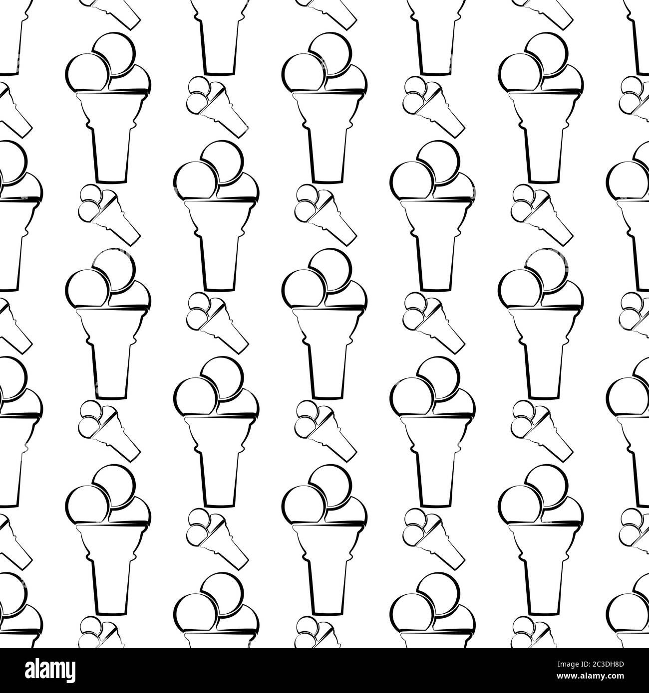 Ice Cream Cone Icon Seamless Pattern Vector Art Illustration Stock ...