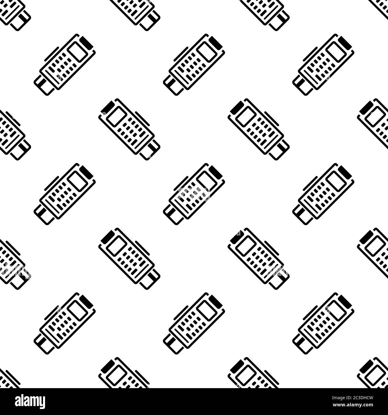 Pos Terminal Icon Seamless Pattern Vector Art Illustration Stock Vector