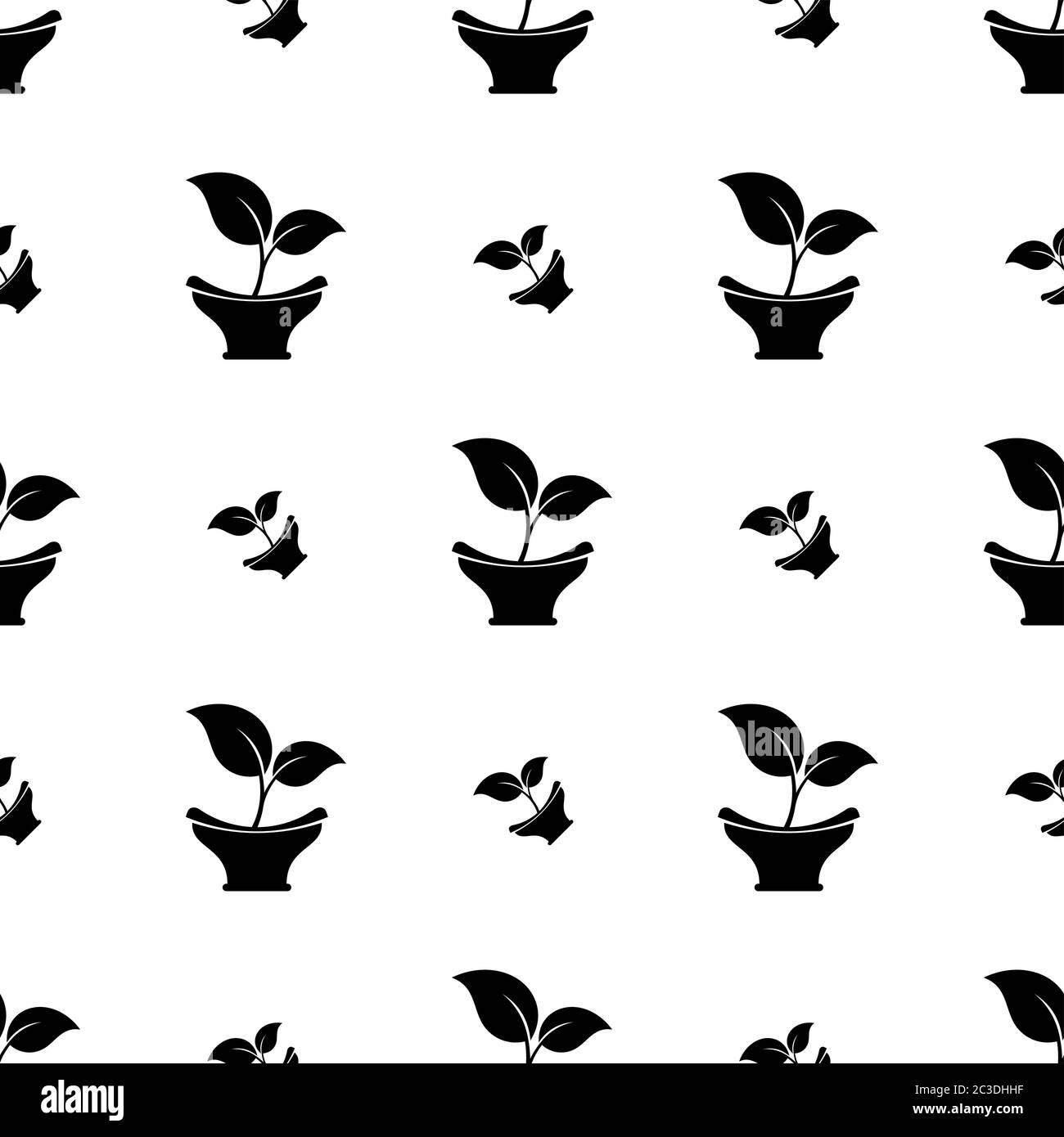 Plant Pot Icon Seamless Pattern Vector Art Illustration Stock Vector ...