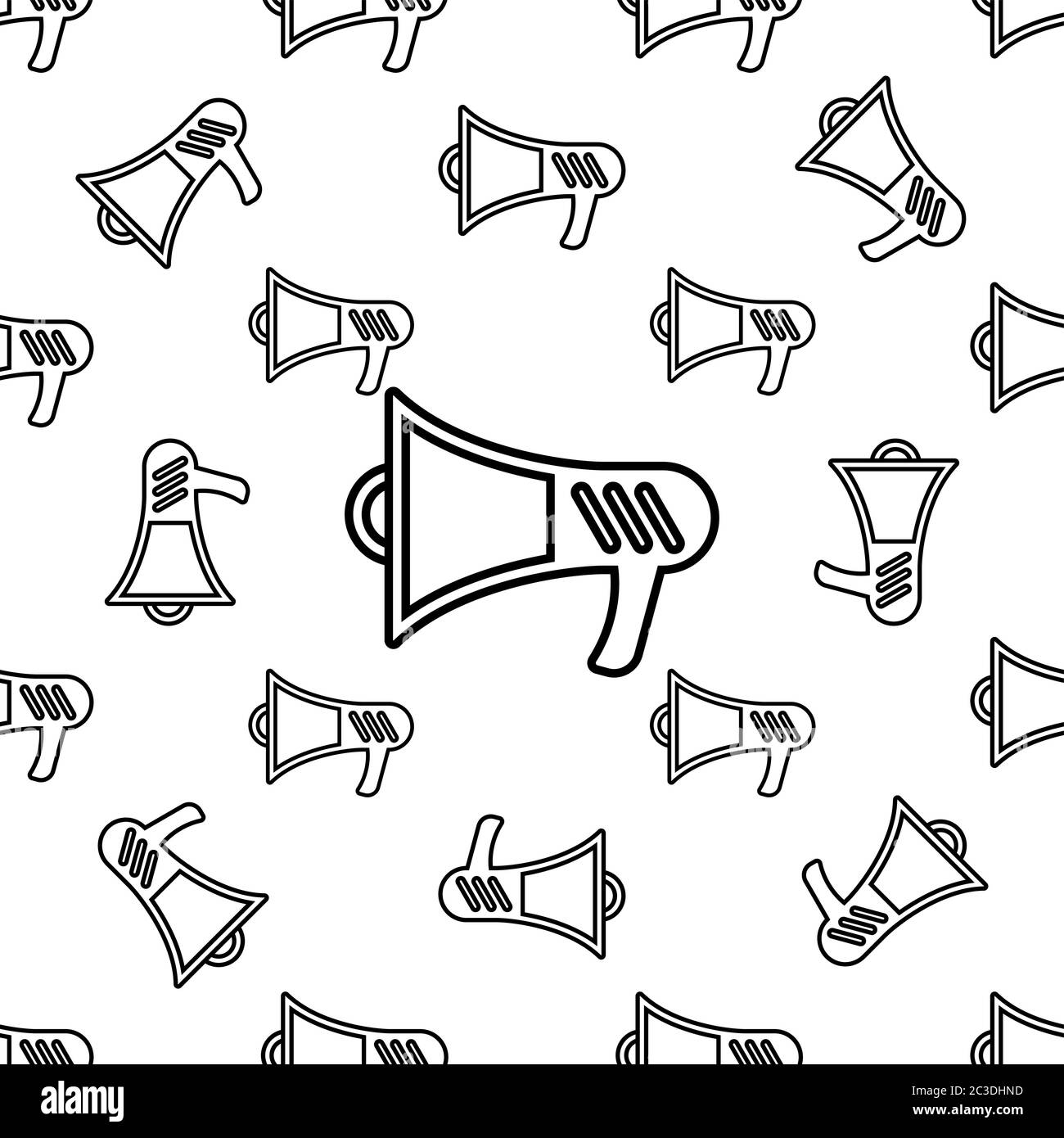 Megaphone Icon Seamless Pattern, Megaphone Vector Art Illustration ...