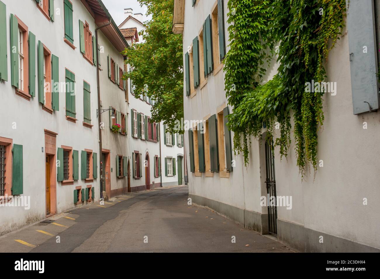 A street scene with local houses in Basel, Switzerland Stock Photo Alamy