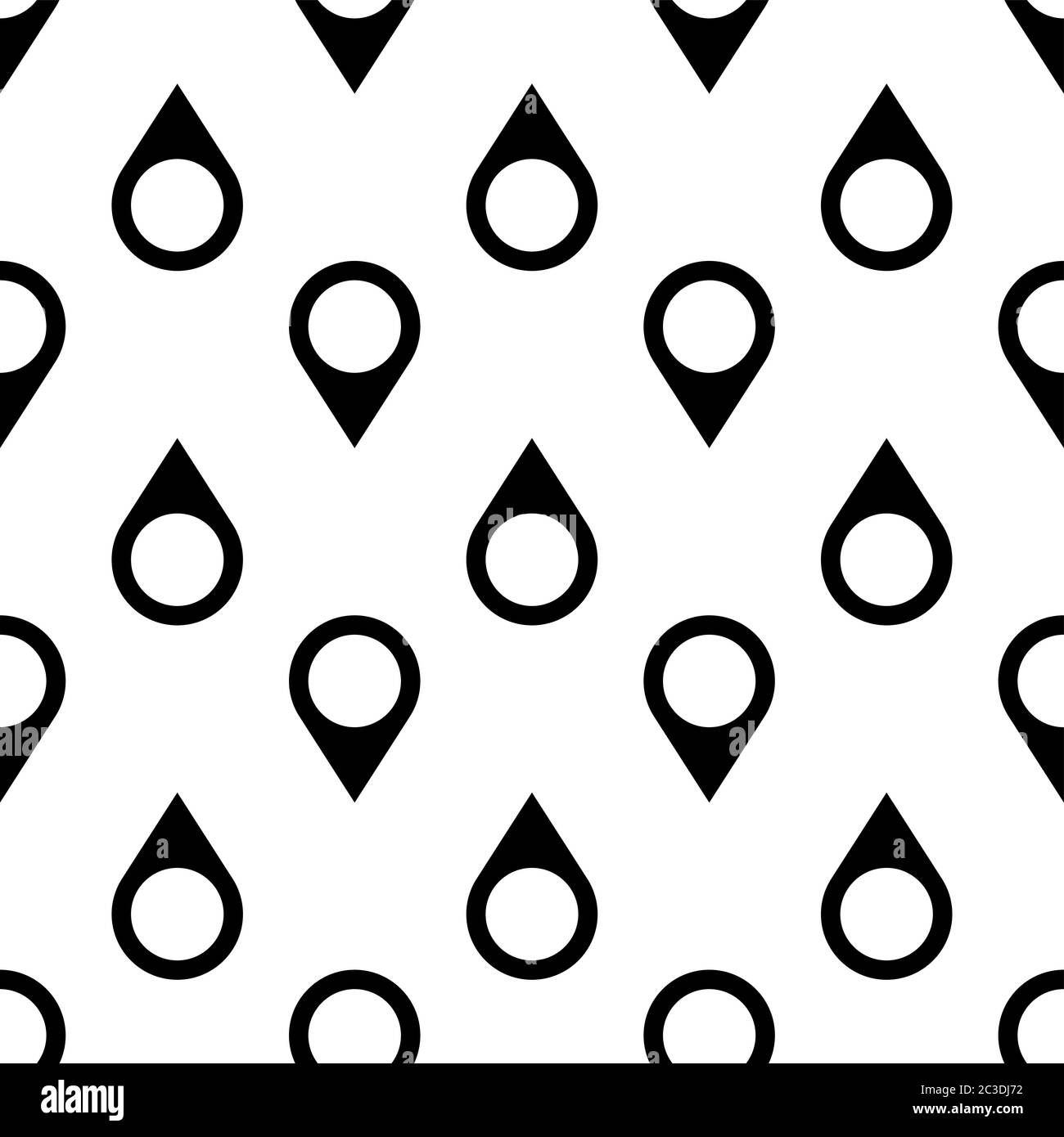 Location Pin Icon Seamless Pattern Vector Art Illustration Stock Vector