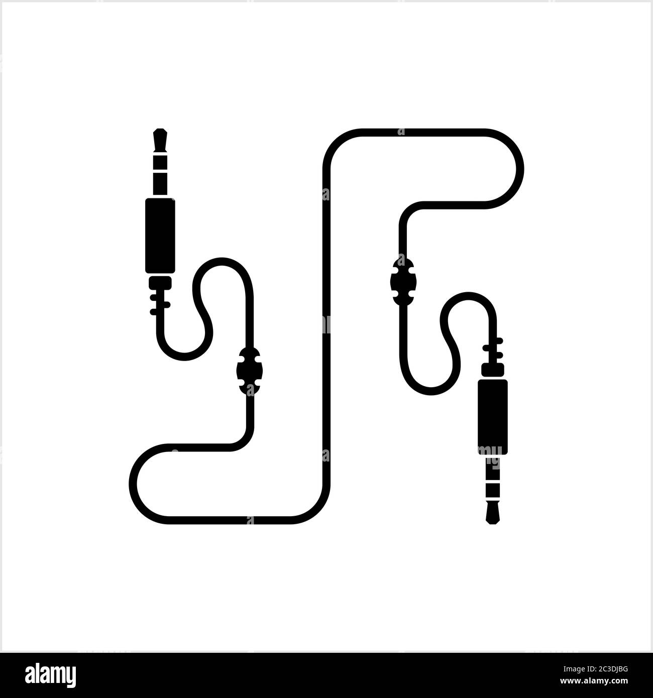 Audio Cable Icon, Plug Wire Vector Art Illustration Stock Vector Image ...