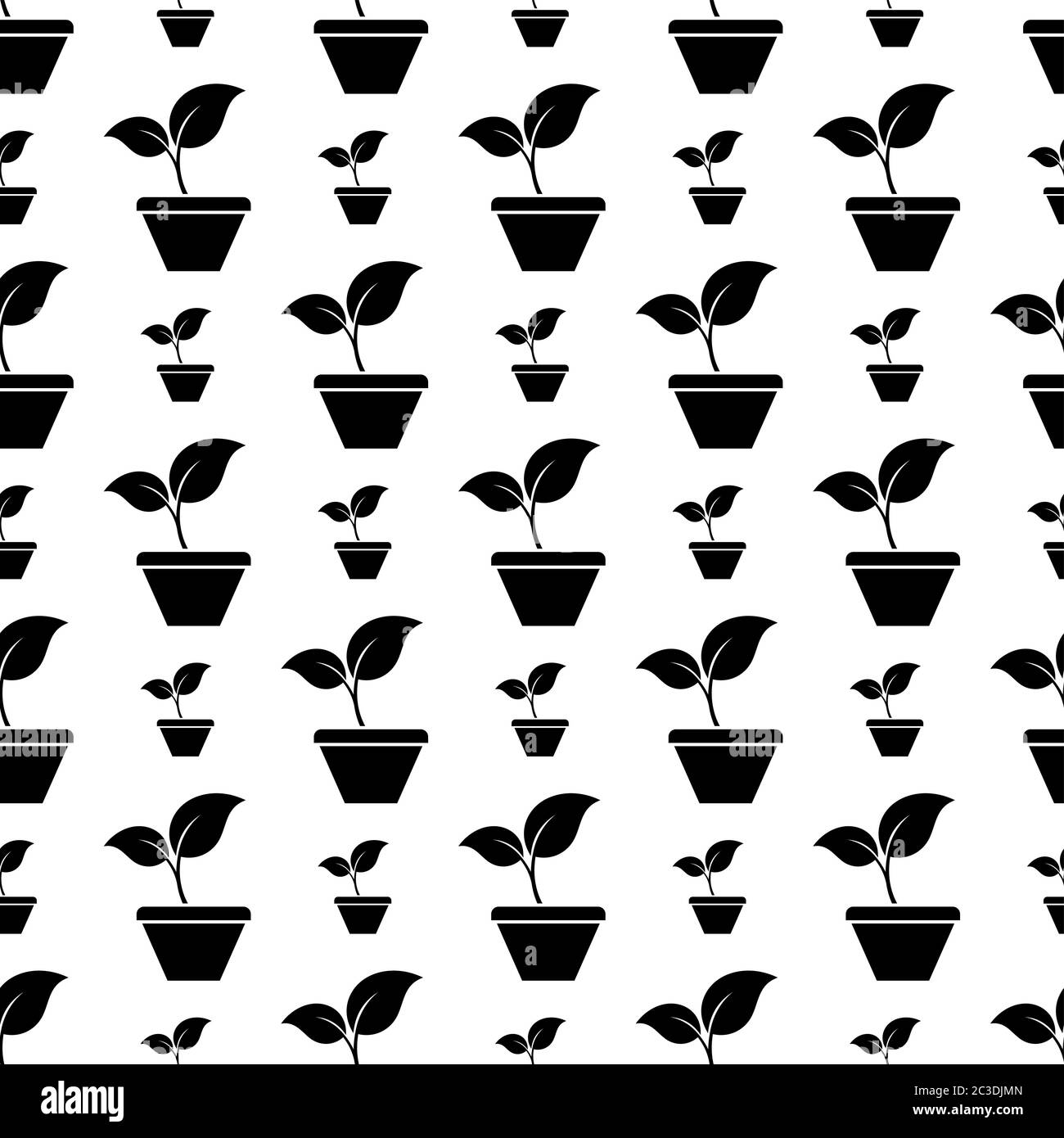 Plant Pot Icon Seamless Pattern Vector Art Illustration Stock Vector ...