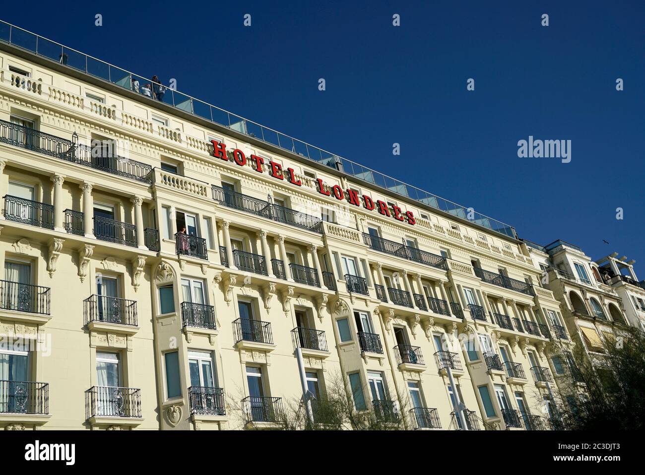Hotel de Londres by the La Concha Beach in San Sebastian.Basque Country.Spain Stock Photo