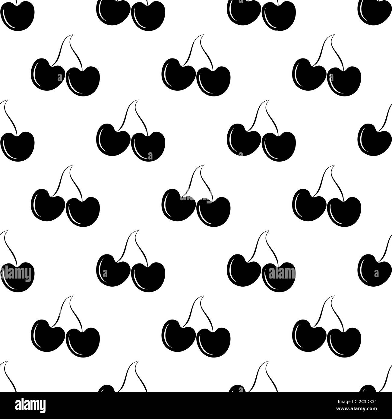 Cherry Icon Seamless Pattern, Cherry Vector Art Illustration Stock ...
