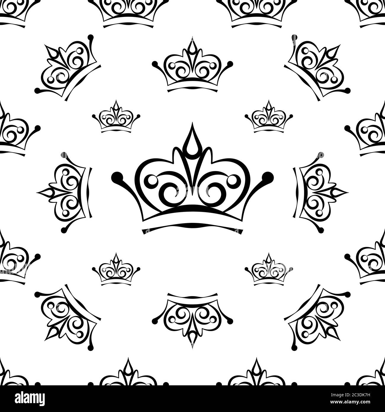 Crown Icon Seamless Pattern, Crown Vector Art Illustration Stock Vector ...