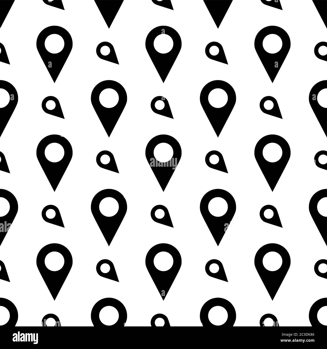 Location Pin Icon Seamless Pattern Vector Art Illustration Stock Vector