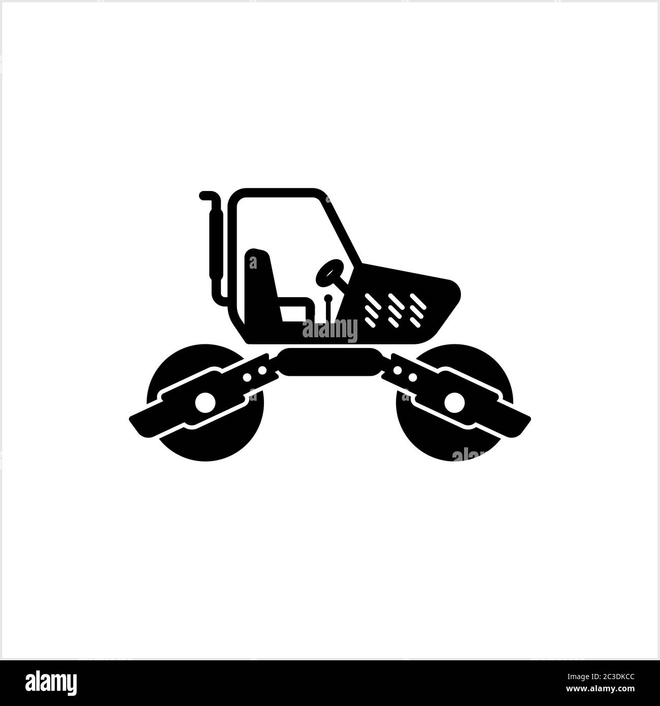 Road Roller Icon, Construction Vehicle Icon Vector Art Illustration ...