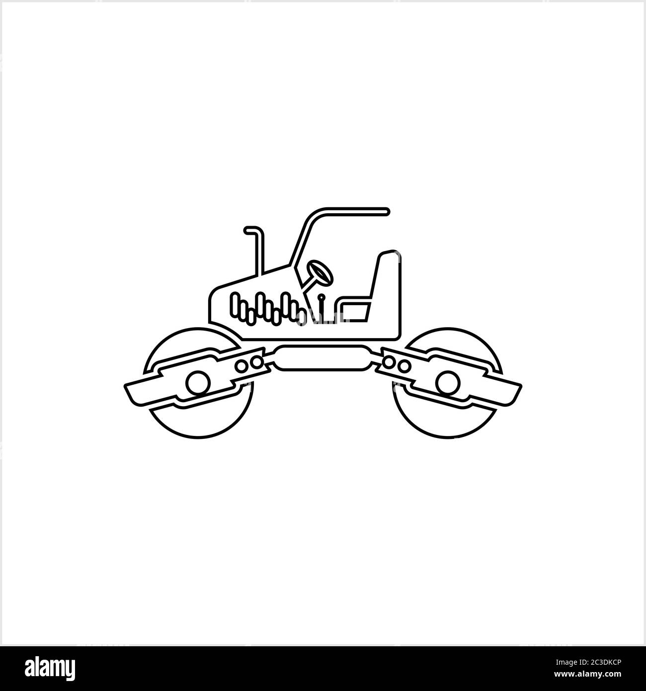 Road Roller Icon, Construction Vehicle Icon Vector Art Illustration ...