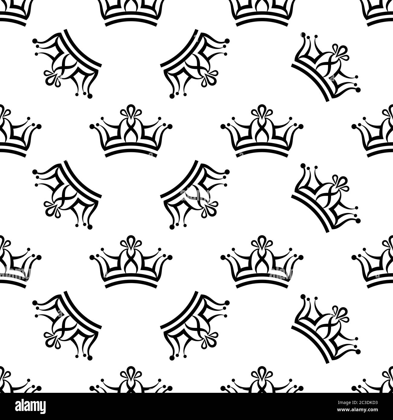 Crown Icon Seamless Pattern, Crown Vector Art Illustration Stock Vector ...