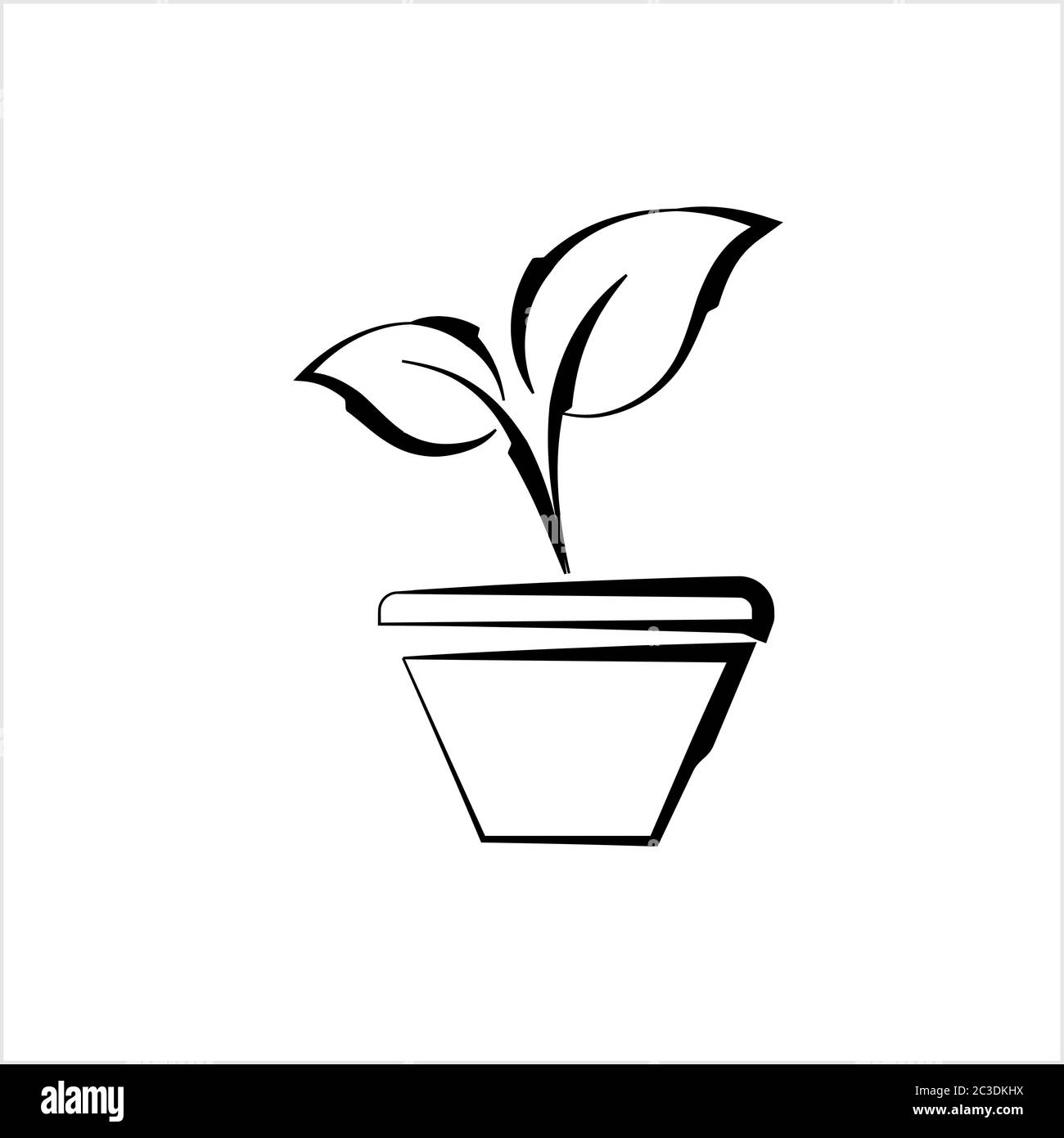Plant Pot Icon Vector Art Illustration Stock Vector Image & Art - Alamy