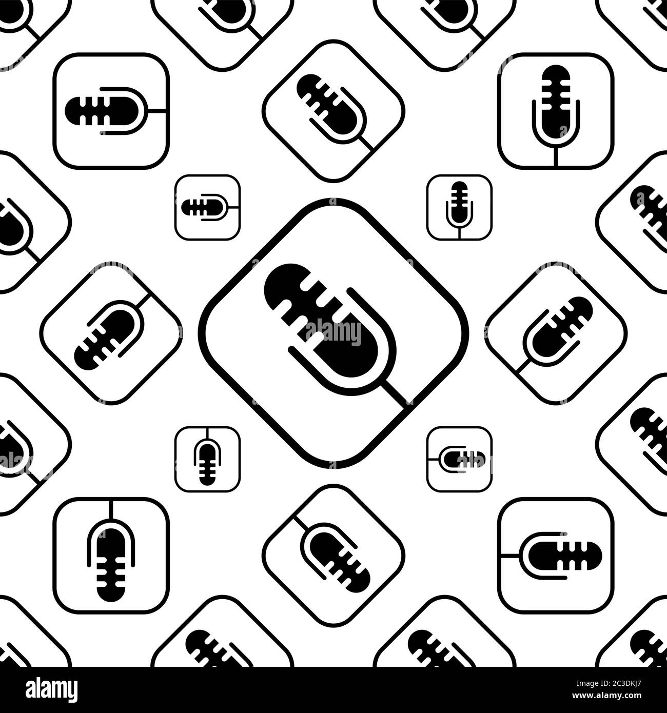 Microphone Icon Seamless Pattern Vector Art Illustration Stock Vector ...