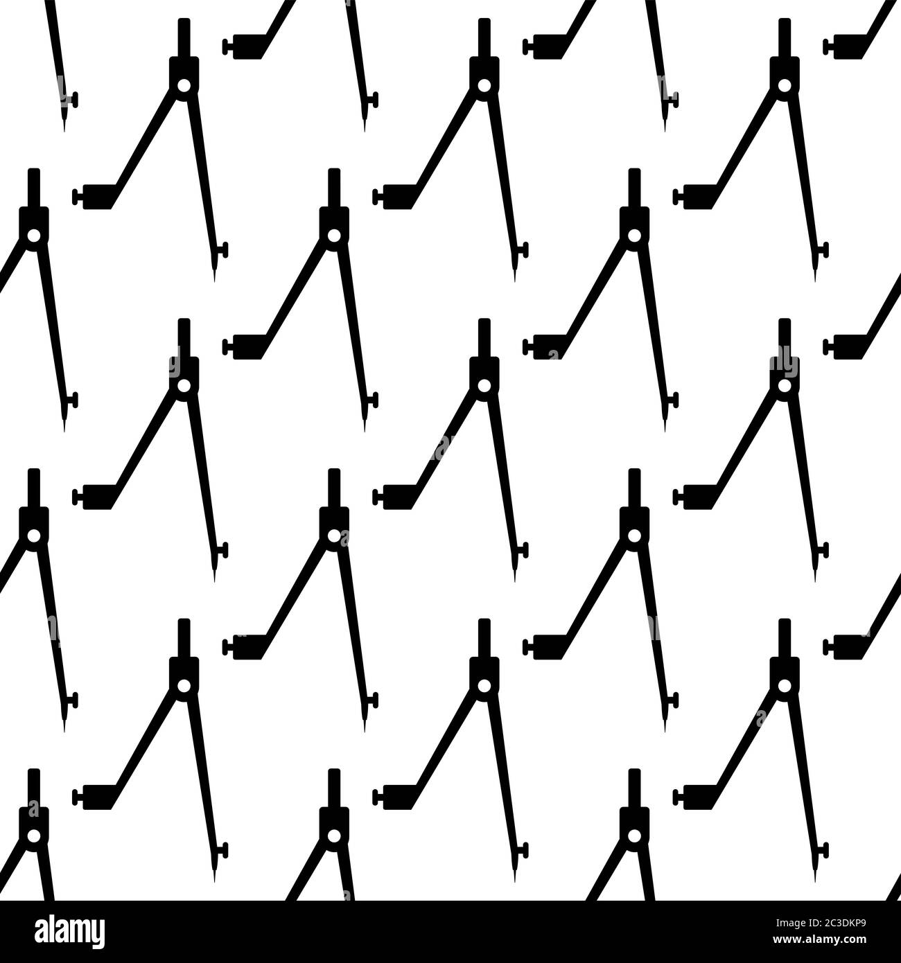 Drawing Compass Icon Seamless Pattern Vector Art Illustration Stock