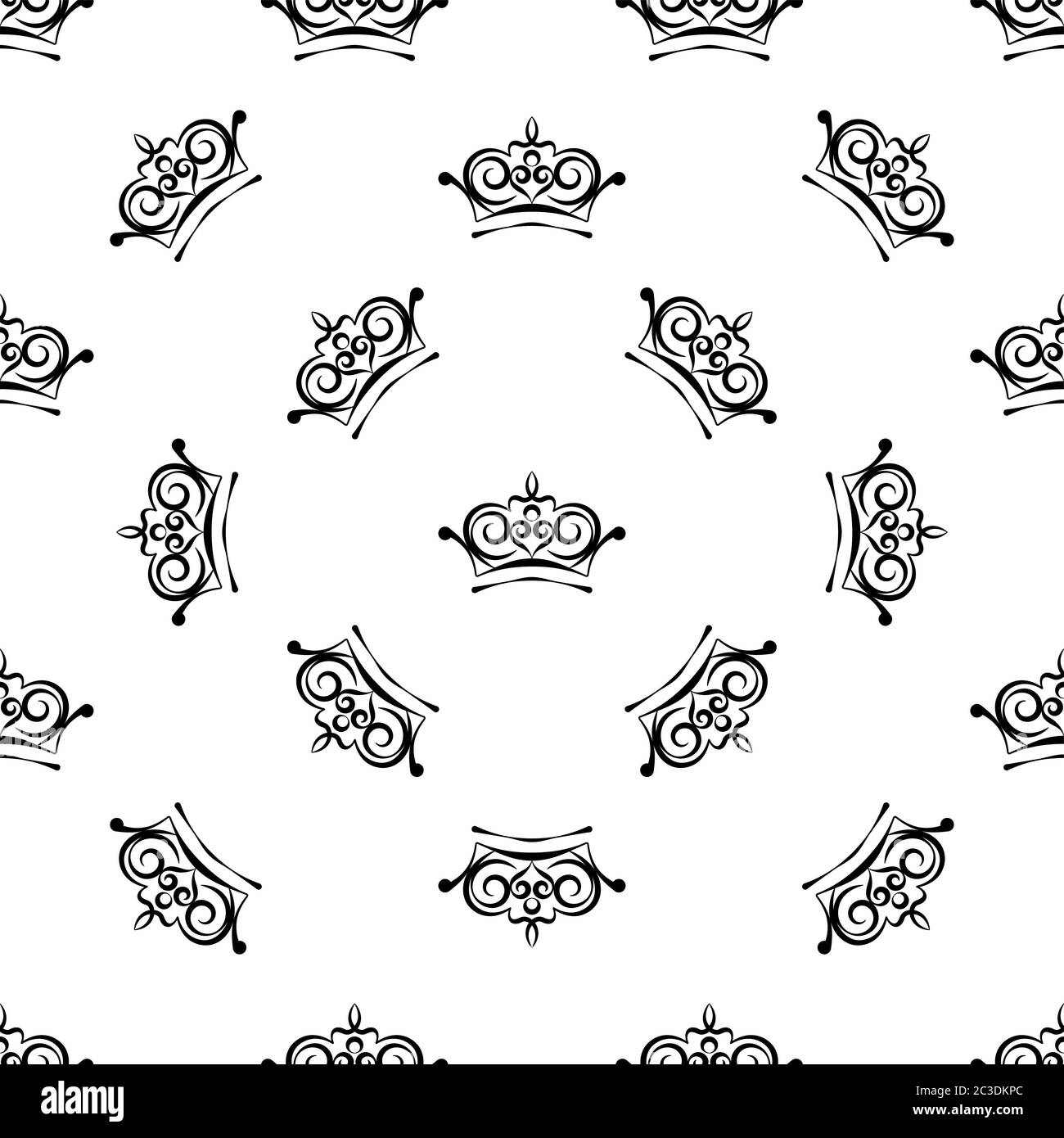 Crown Icon Seamless Pattern, Crown Vector Art Illustration Stock Vector ...