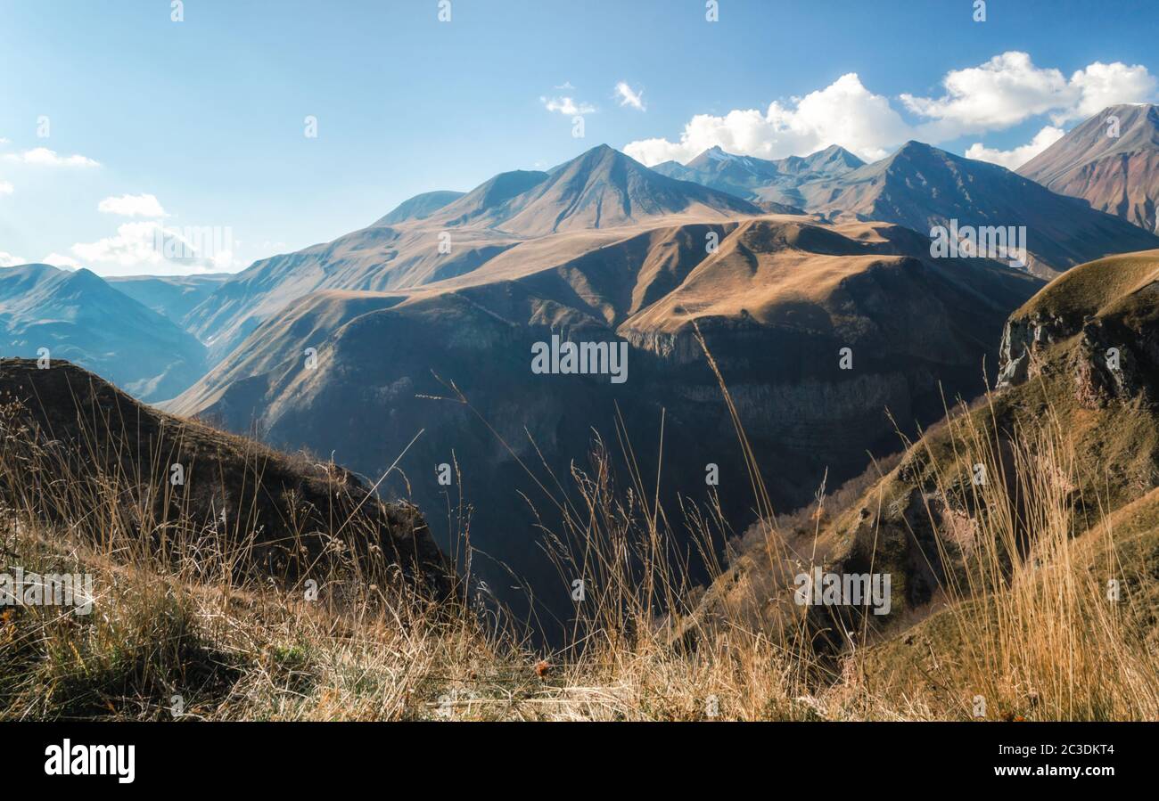 mountain landscape with blue sky and clouds Stock Photo - Alamy