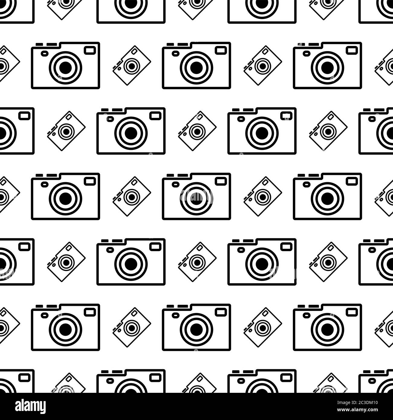 Camera Icon, Photo Camera Icon Seamless Pattern Vector Art Illustration ...