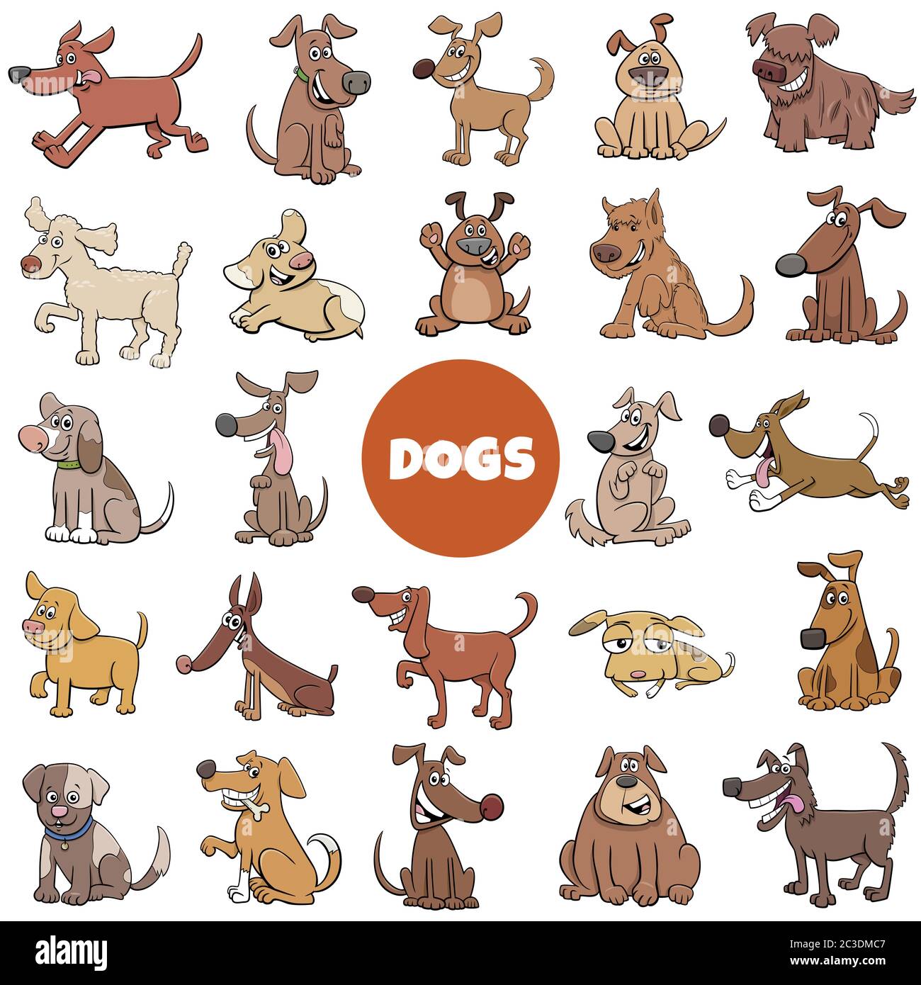 cartoon funny dogs characters large set Stock Photo Alamy