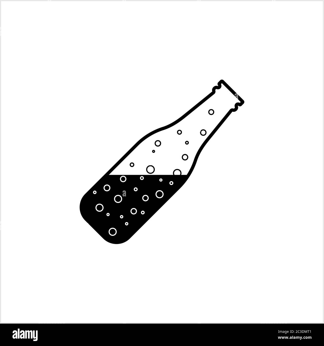 Soda Bottle Icon, Soda Bottle With Straw Vector Art Illustration Stock