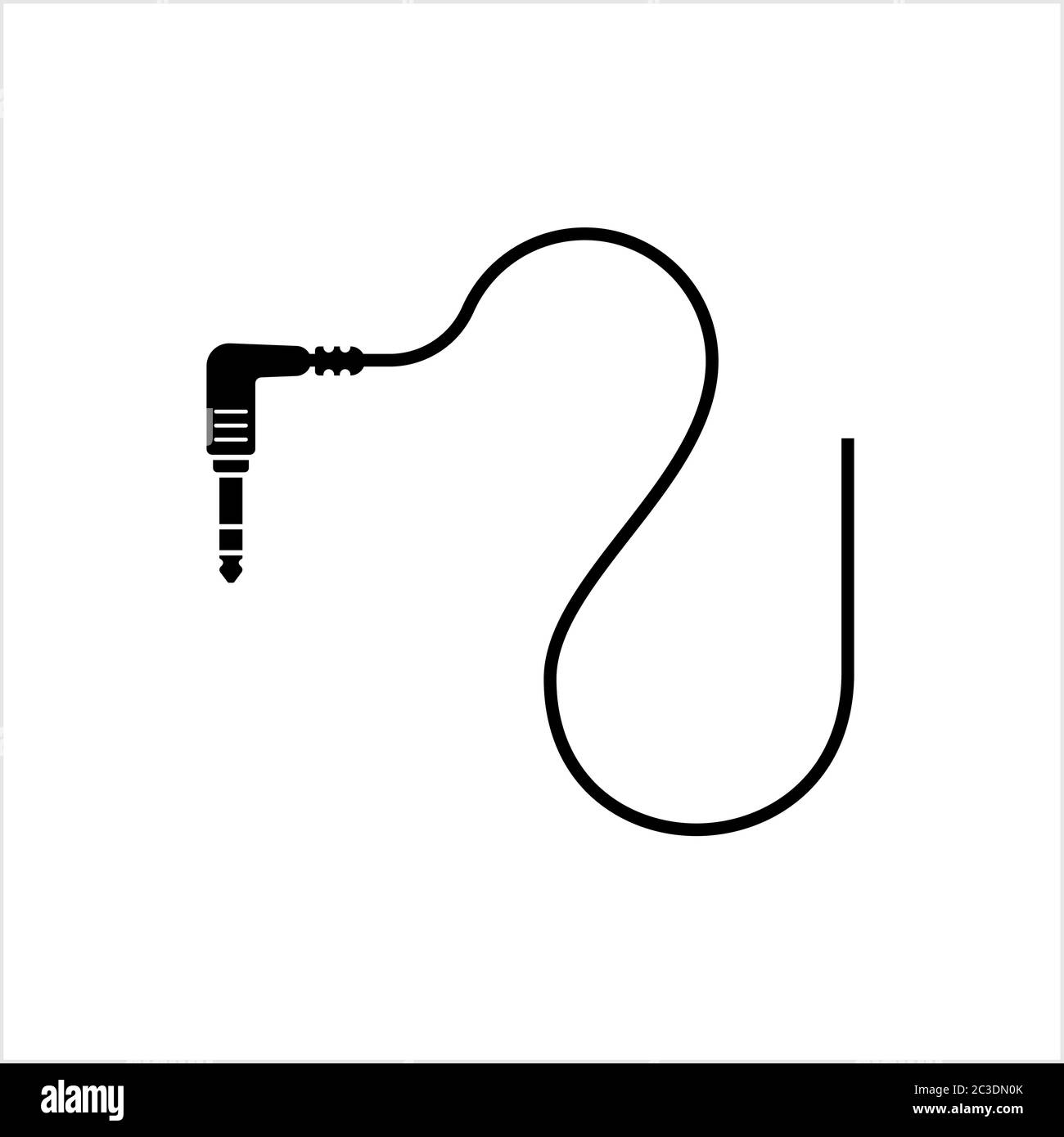 Audio Cable Icon, Plug Wire Vector Art Illustration Stock Vector Image