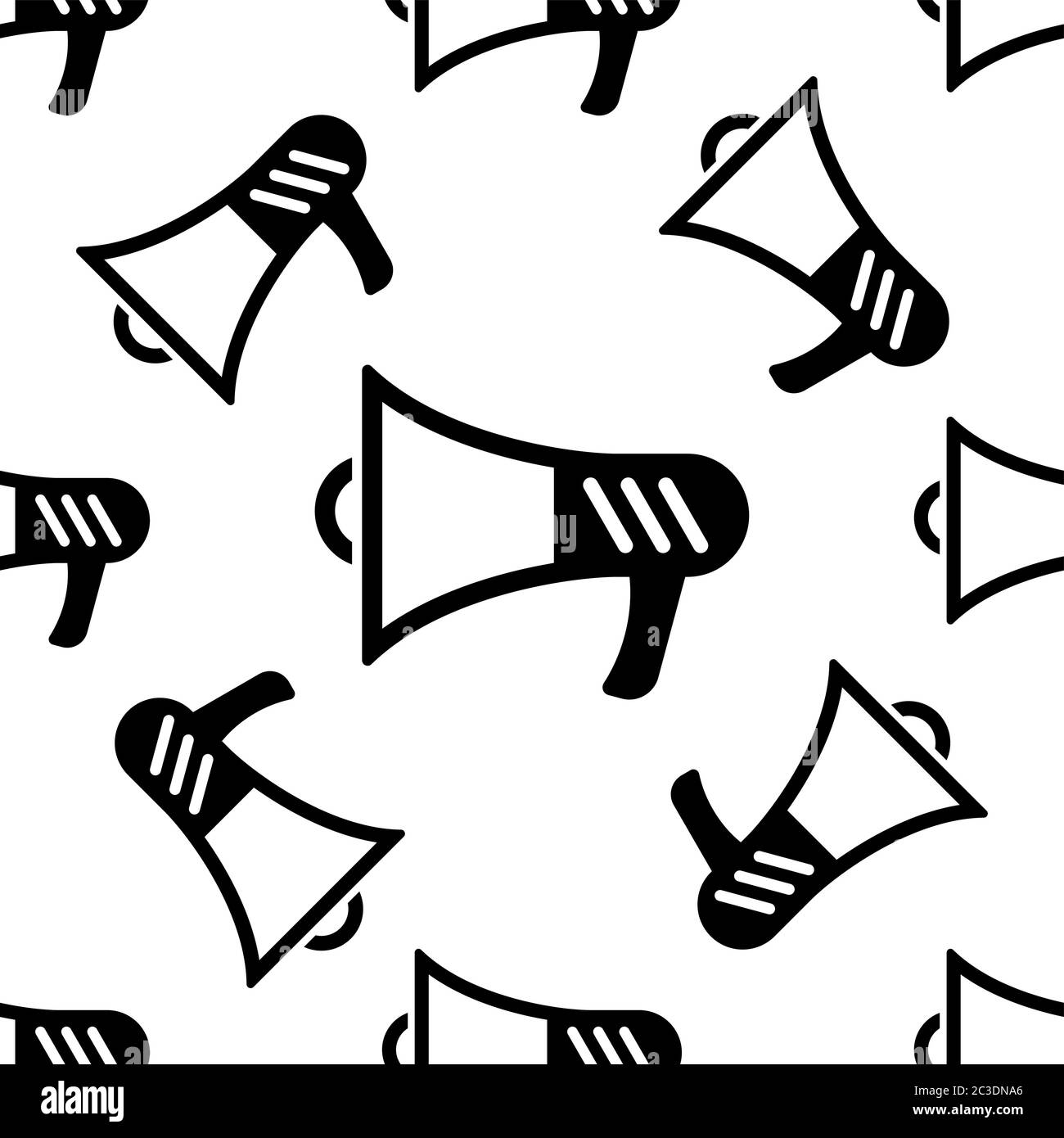 Megaphone Icon Seamless Pattern, Megaphone Vector Art Illustration ...