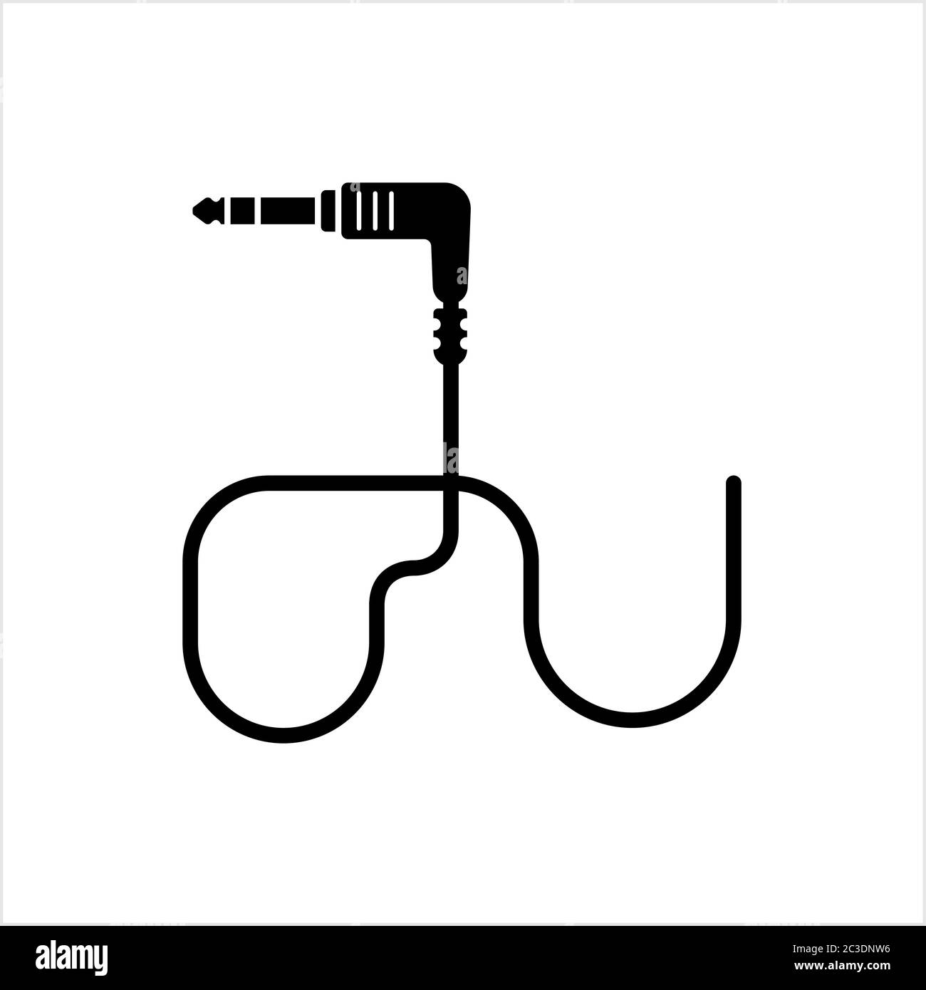 Audio Cable Icon, Plug Wire Vector Art Illustration Stock Vector Image