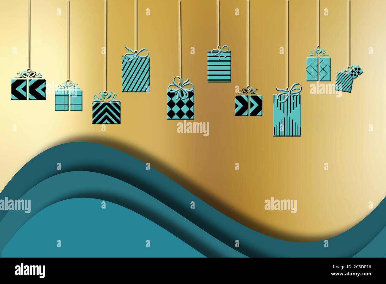 3d golden luxury illustration hi-res stock photography and images - Alamy
