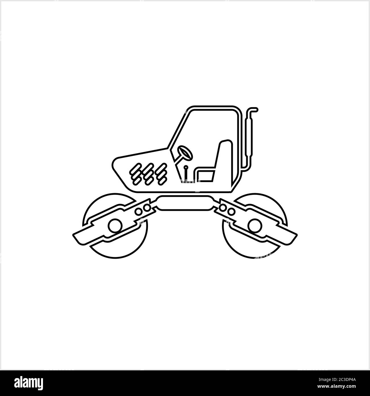 Road Roller Icon, Construction Vehicle Icon Vector Art Illustration ...