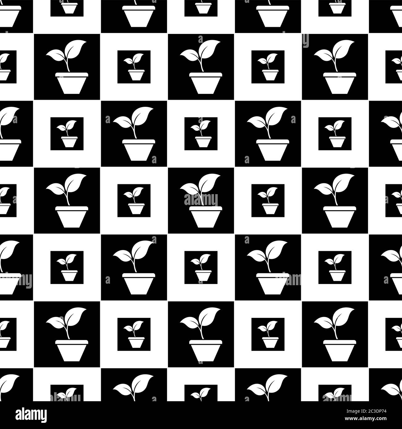 Plant Pot Icon Seamless Pattern Vector Art Illustration Stock Vector ...