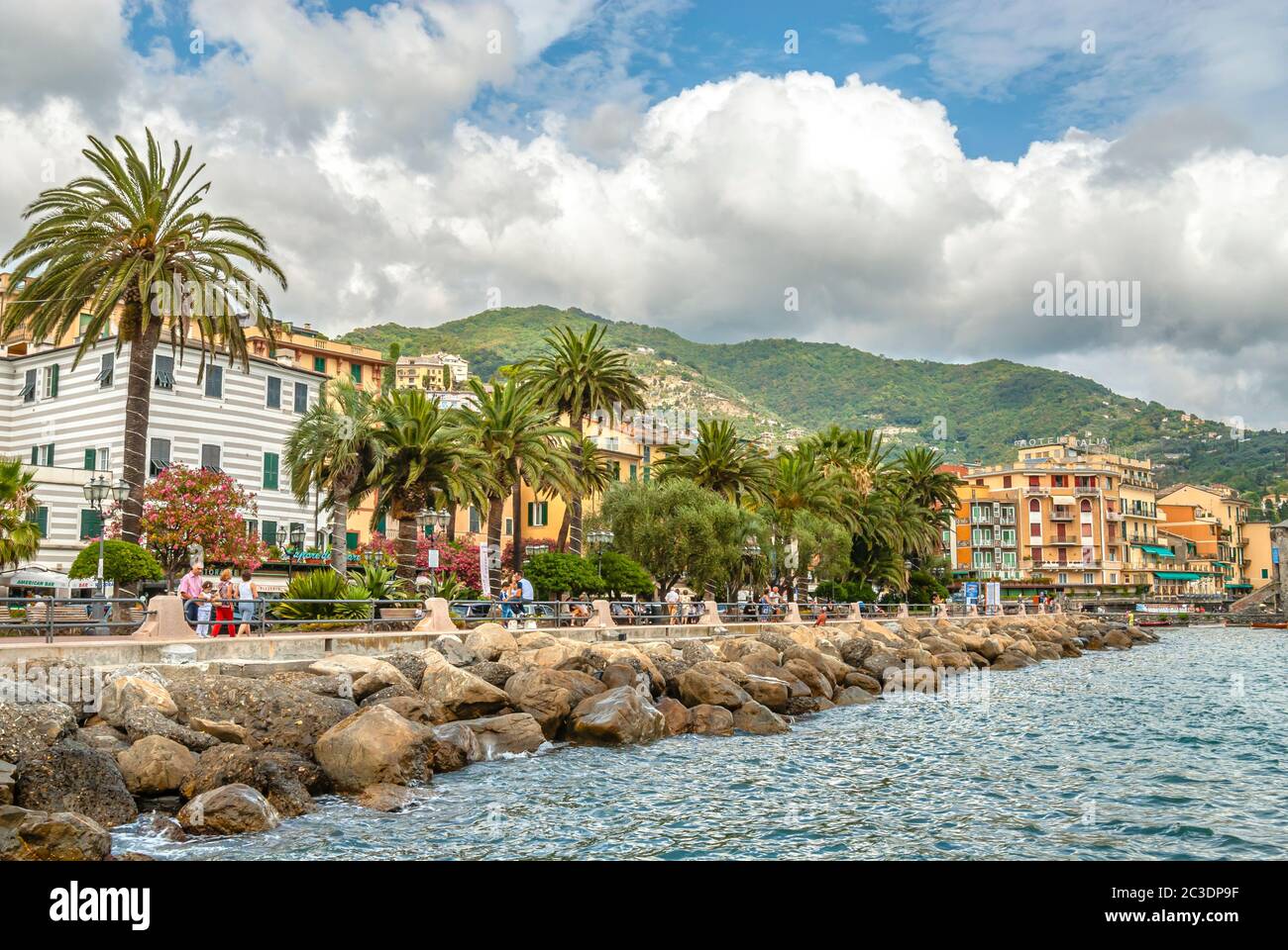 Old Town and harbor parade of Rapallo, Liguria, North West Italy Stock Photo