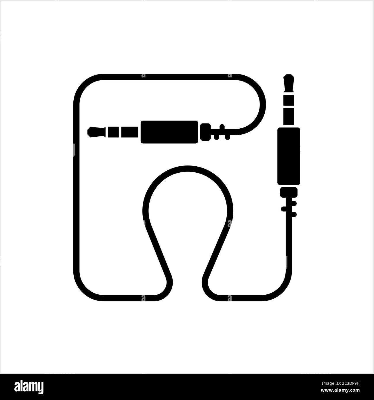 Audio Cable Icon, Plug Wire Vector Art Illustration Stock Vector Image ...