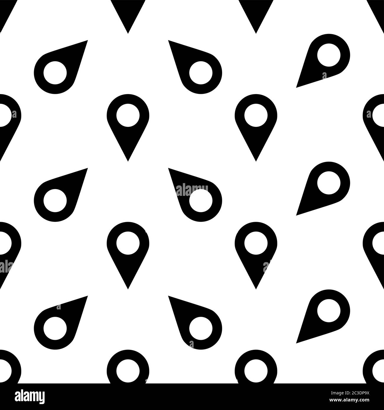 Location Pin Icon Seamless Pattern Vector Art Illustration Stock Vector
