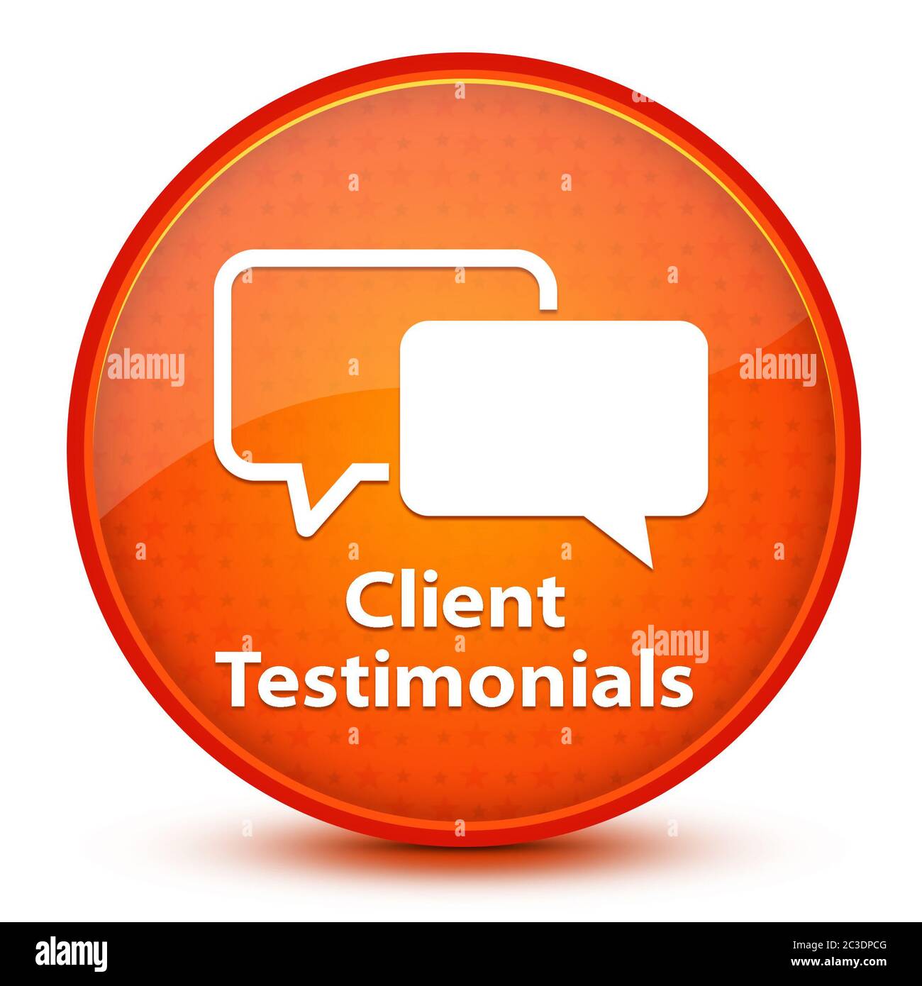 Client Testimonials icon isolated on glossy star orange round button ...