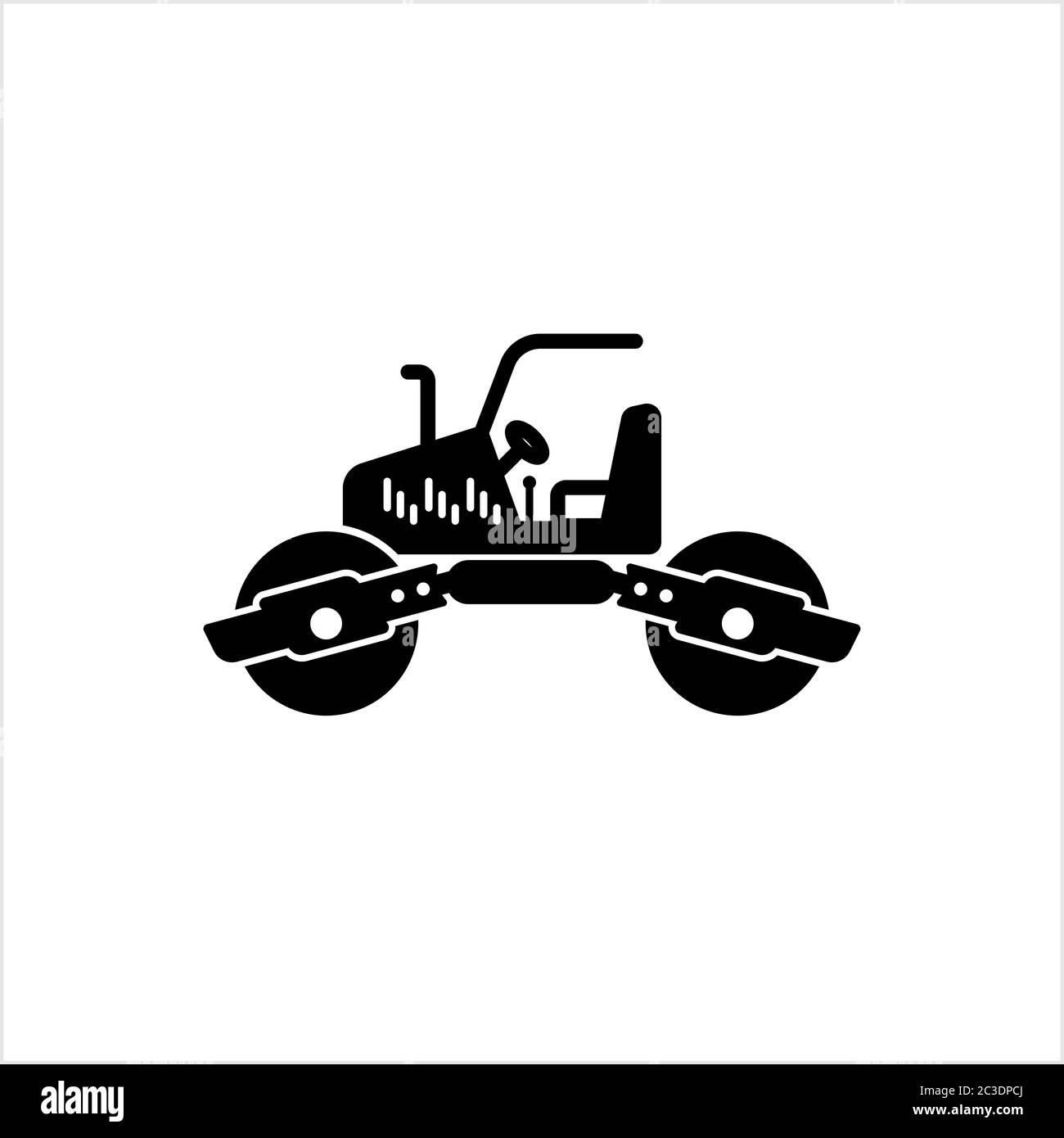 Road Roller Icon, Construction Vehicle Icon Vector Art Illustration ...