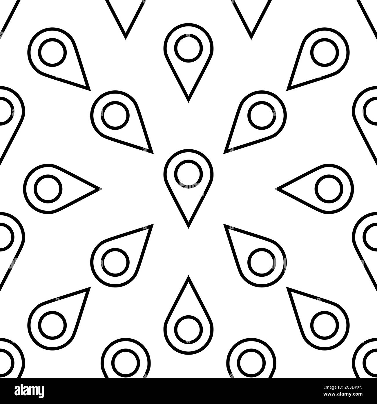 Location Pin Icon Seamless Pattern Vector Art Illustration Stock Vector