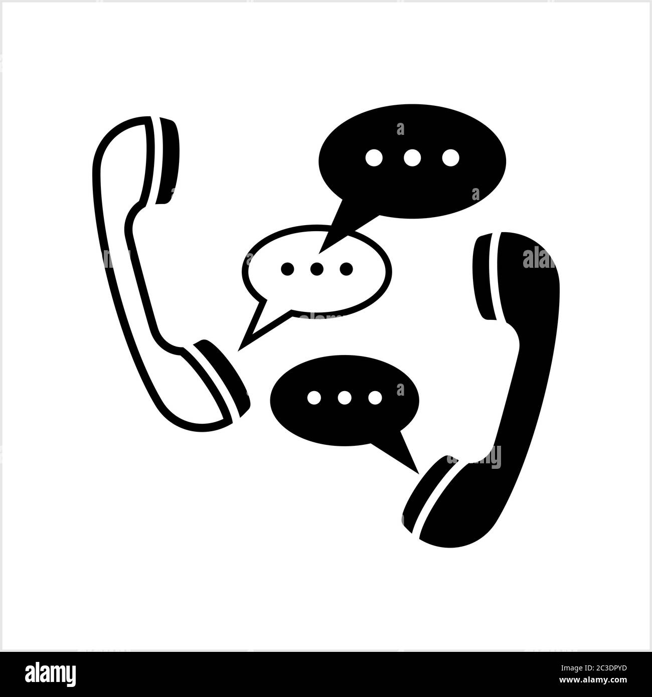 Telephone Receiver Chatting Icon Vector Art Illustration Stock Vector