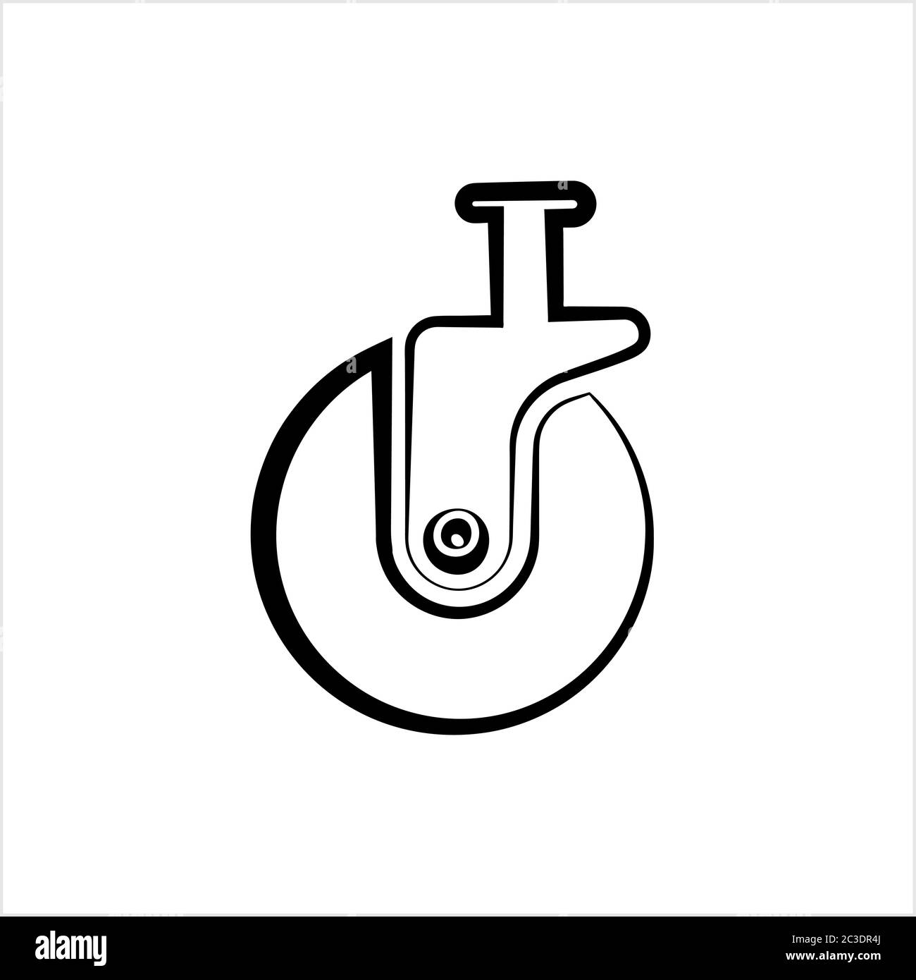 Caster Wheel Icon Vector Art Illustration Stock Vector Image & Art Alamy