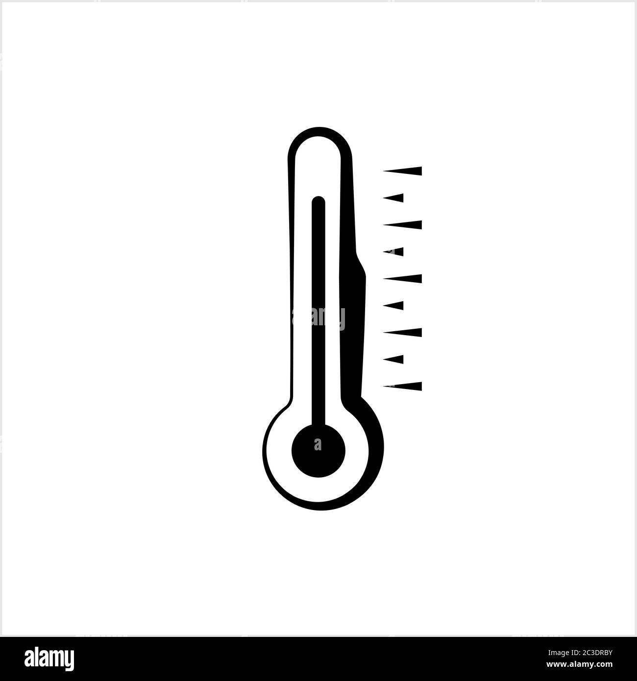 Thermometer Icon, Temperature Meter Vector Art Illustration Stock