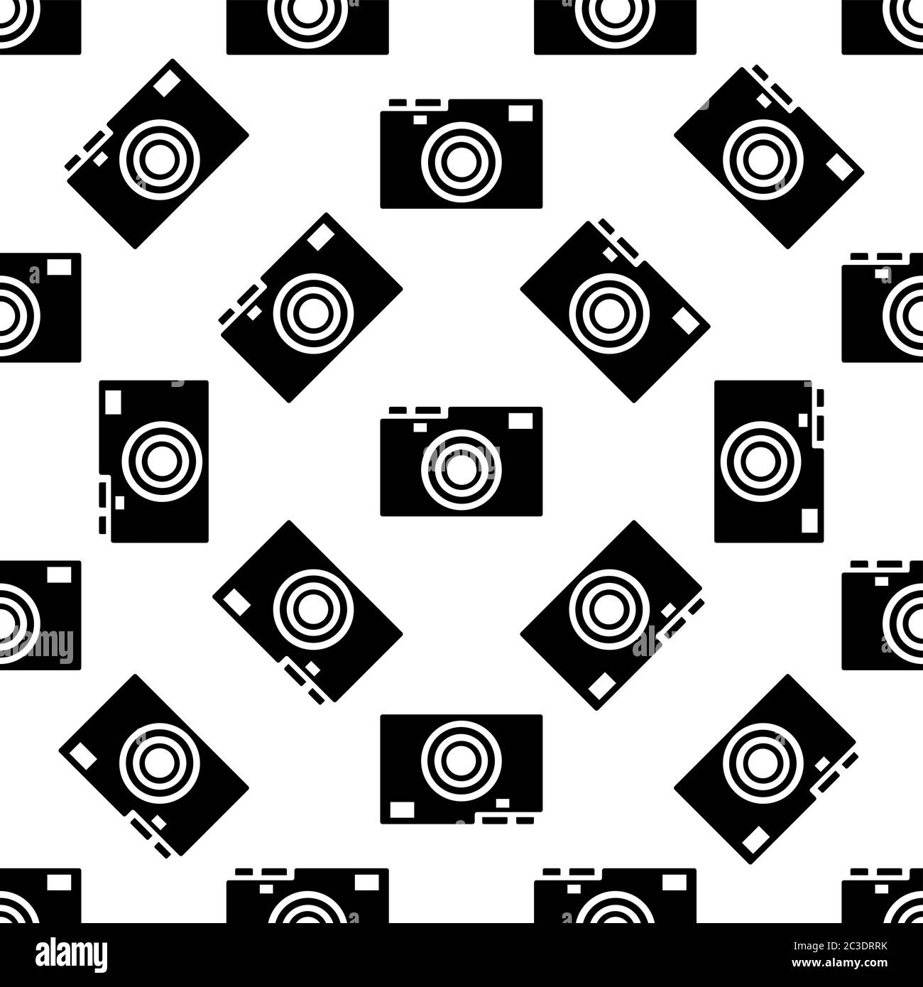 Camera Icon, Photo Camera Icon Seamless Pattern Vector Art Illustration ...
