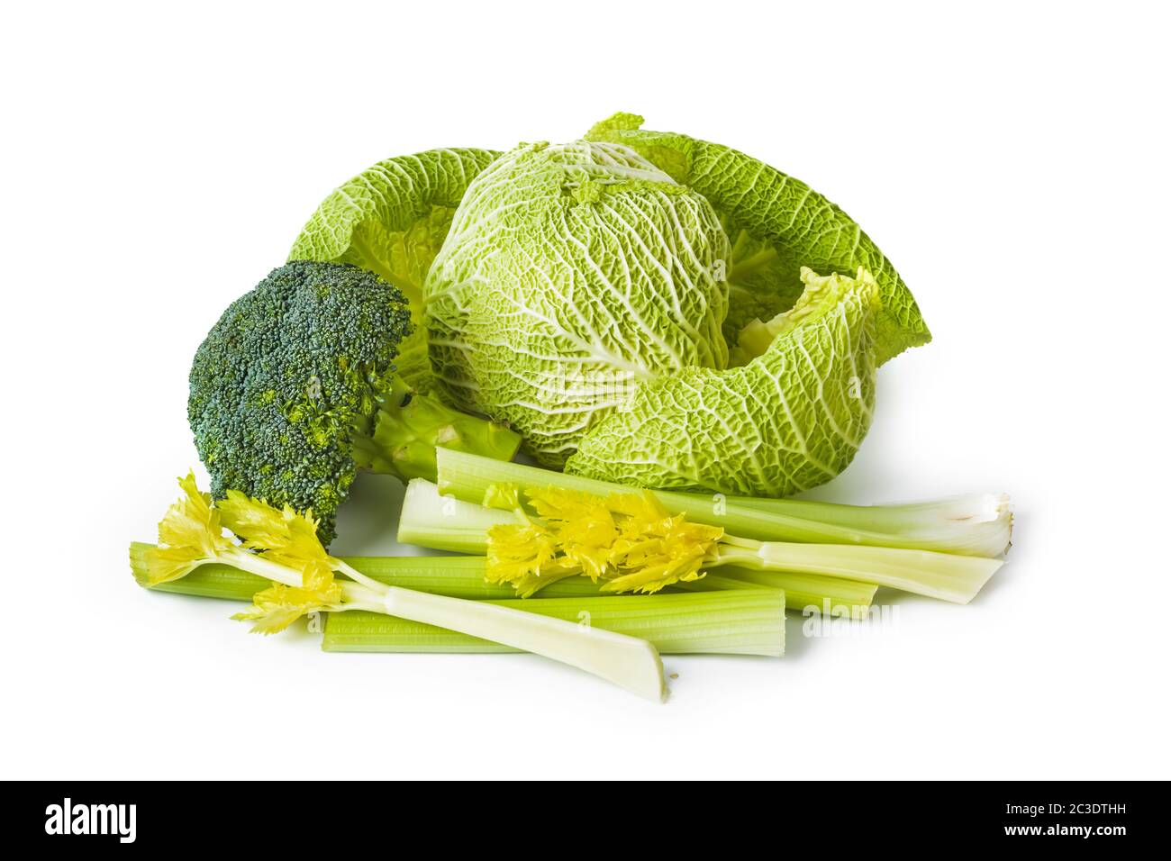 Cabbage, celery and broccoli Stock Photo