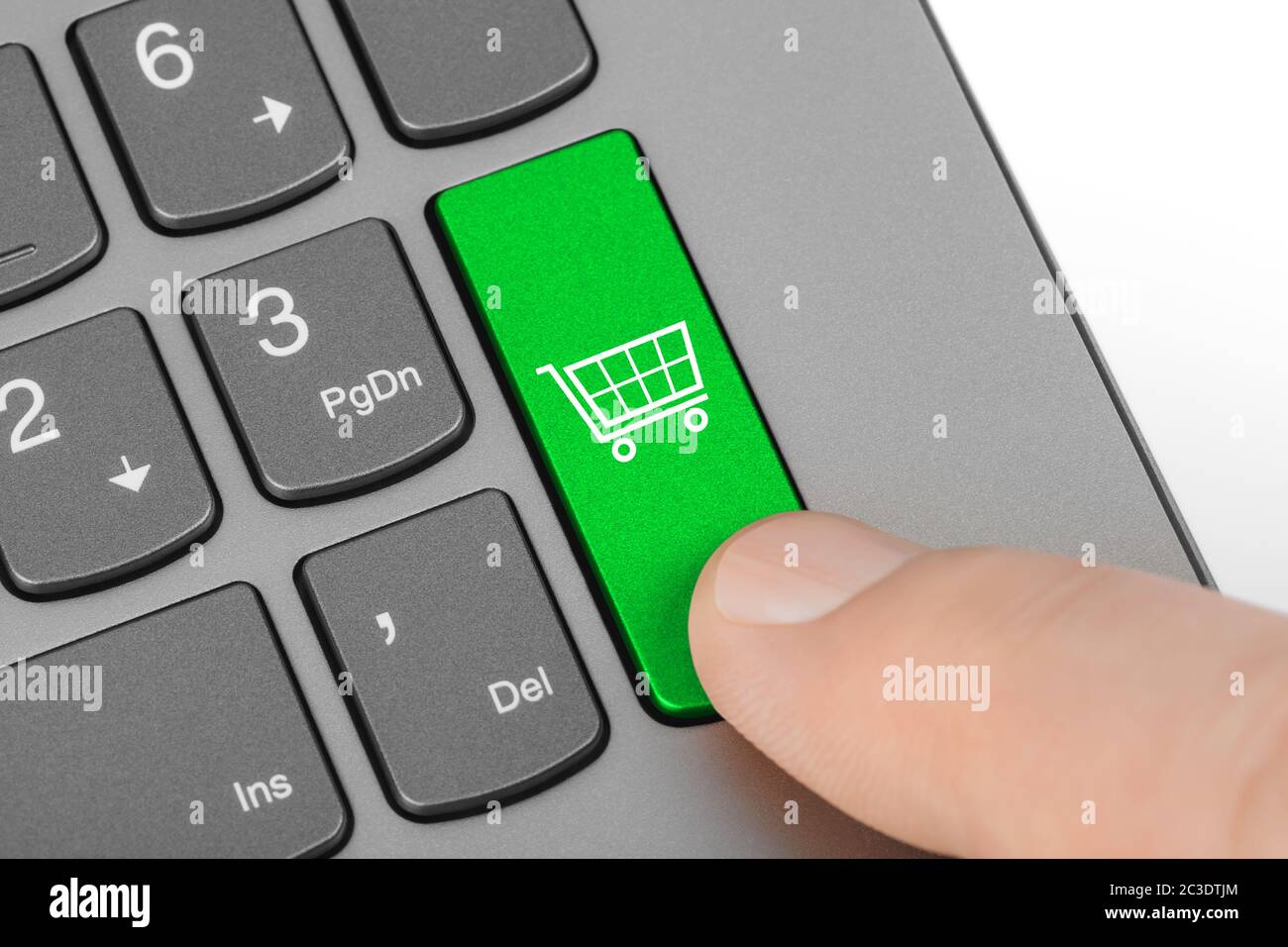 Computer keyboard with shopping key Stock Photo
