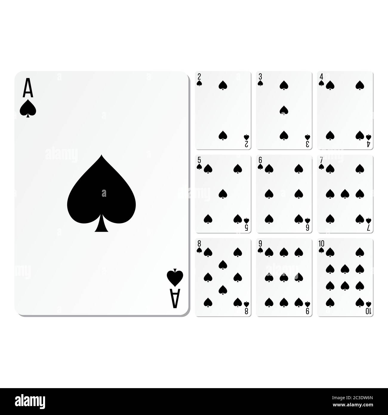 spades set playing cards design vector illustration Stock Vector Image