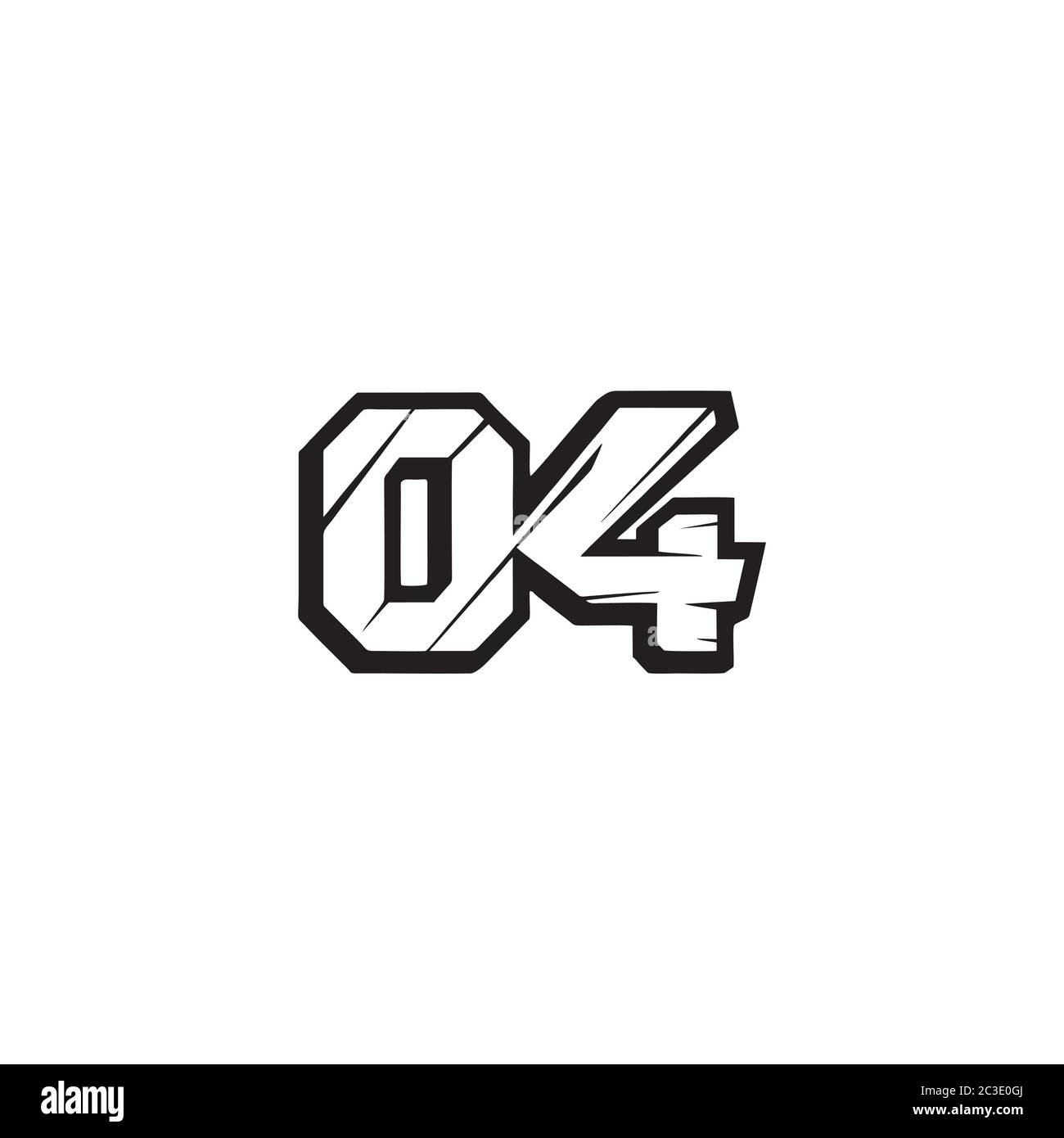 number 04 icon symbol vector isolated on white background Stock Vector