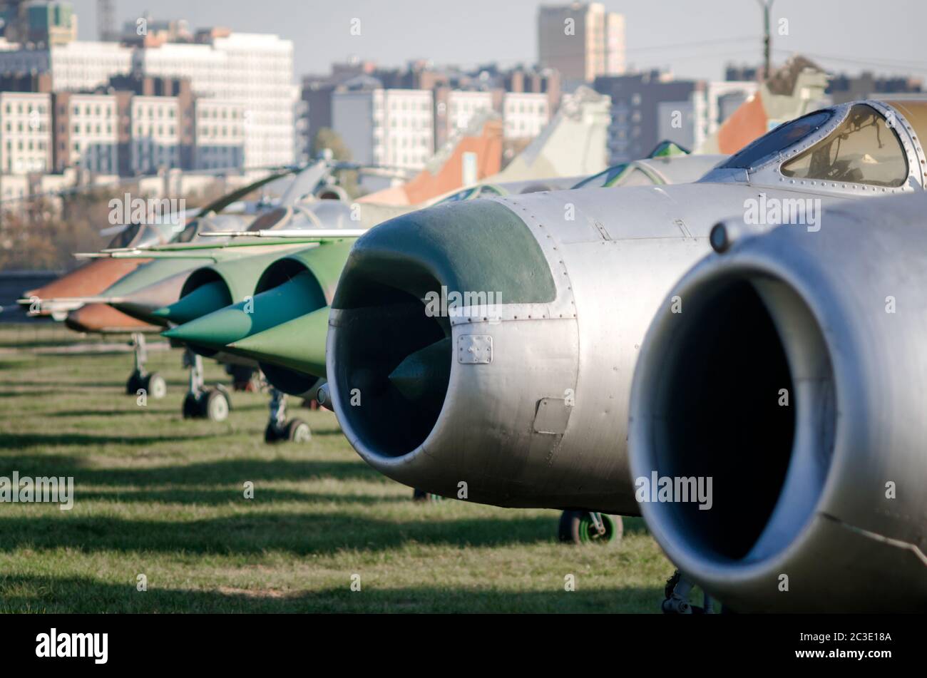 exhibition museum of old army combat fighter aircraft Stock Photo - Alamy