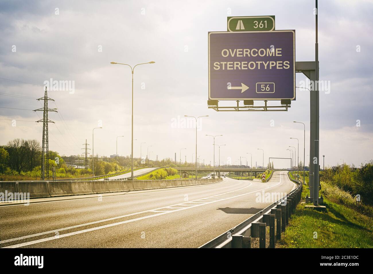 Traffic sign with text Do Not Go With The Flow. Appeal to noncoformism. Sunny positive atmosphere Stock Photo