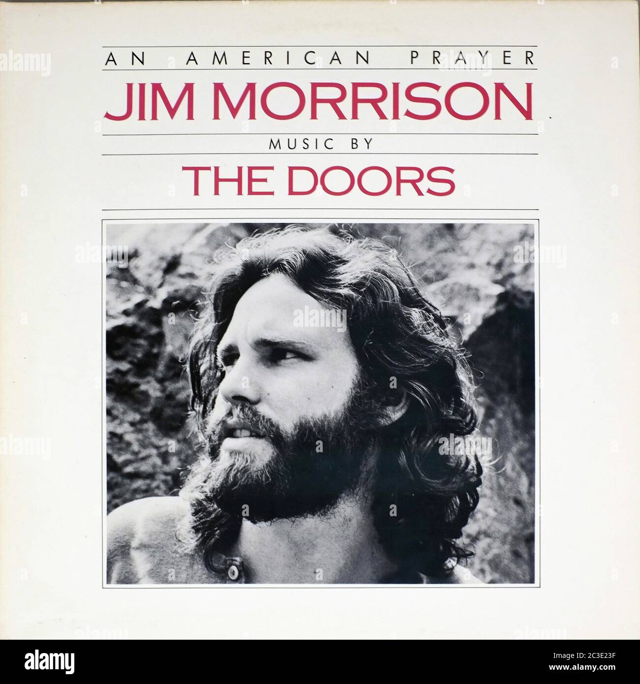 DOORS AN AMERICAN PRAYER JIM MORRISON  - Vintage 12'' LP vinyl 01 Cover Stock Photo